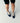 Ivory & Navy Ruffle Socks